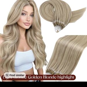 Light Blonde Golden Highlight Tape-In Hair Extensions - Natural Shine